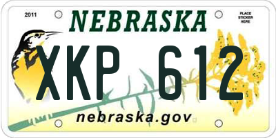 NE license plate XKP612