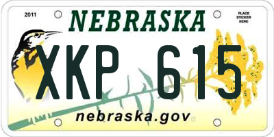 NE license plate XKP615