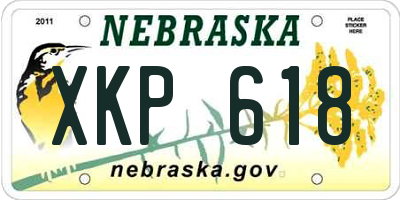 NE license plate XKP618