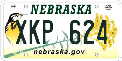 NE license plate XKP624