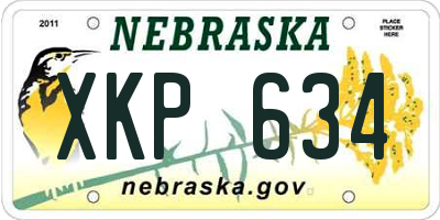 NE license plate XKP634