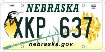 NE license plate XKP637