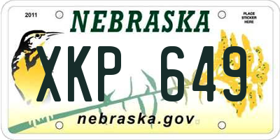 NE license plate XKP649