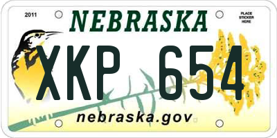 NE license plate XKP654