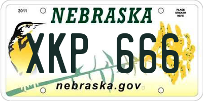 NE license plate XKP666