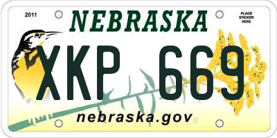 NE license plate XKP669