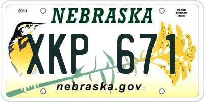 NE license plate XKP671