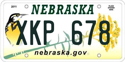 NE license plate XKP678