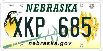 NE license plate XKP685