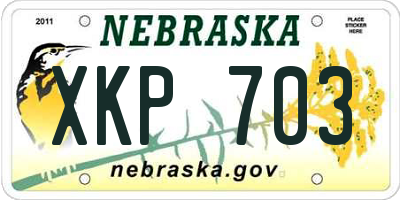NE license plate XKP703