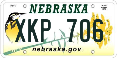 NE license plate XKP706