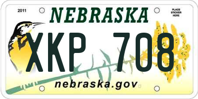 NE license plate XKP708