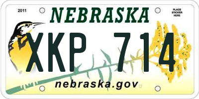 NE license plate XKP714