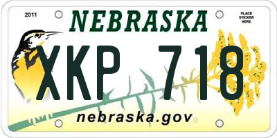 NE license plate XKP718