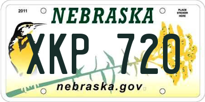 NE license plate XKP720