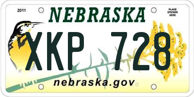 NE license plate XKP728