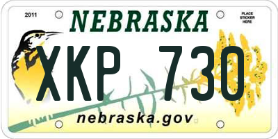 NE license plate XKP730