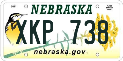 NE license plate XKP738