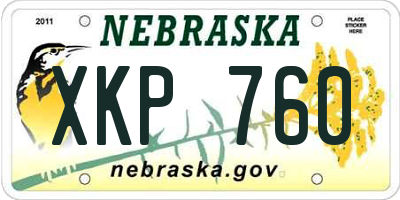 NE license plate XKP760