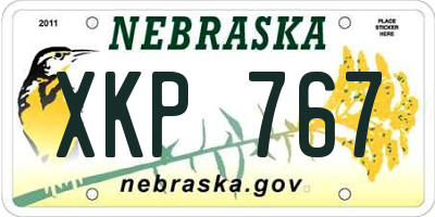 NE license plate XKP767