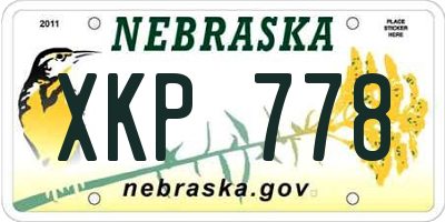 NE license plate XKP778