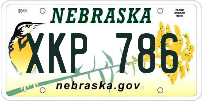NE license plate XKP786