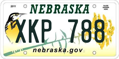 NE license plate XKP788