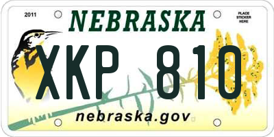 NE license plate XKP810