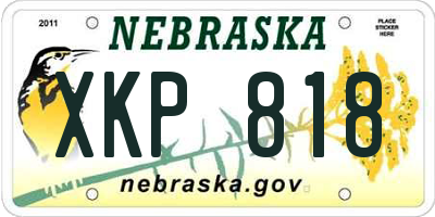 NE license plate XKP818