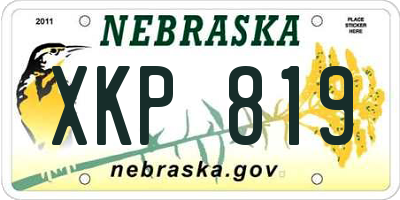 NE license plate XKP819