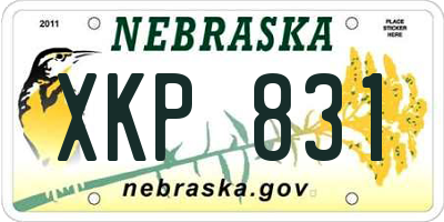 NE license plate XKP831