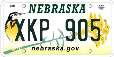 NE license plate XKP905