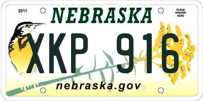 NE license plate XKP916