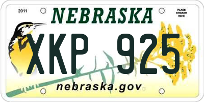 NE license plate XKP925