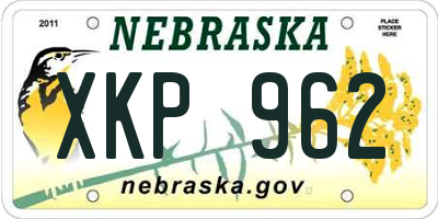 NE license plate XKP962