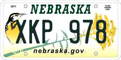 NE license plate XKP978
