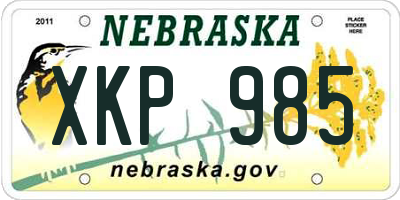 NE license plate XKP985