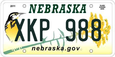 NE license plate XKP988
