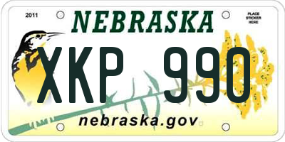 NE license plate XKP990
