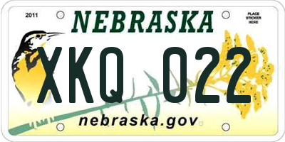 NE license plate XKQ022