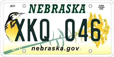 NE license plate XKQ046