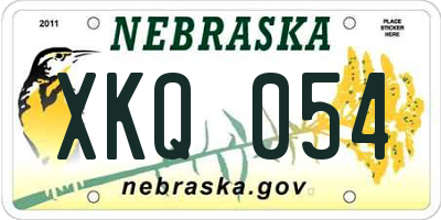 NE license plate XKQ054
