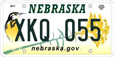 NE license plate XKQ055