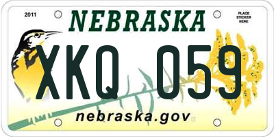 NE license plate XKQ059