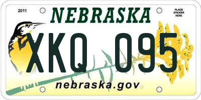 NE license plate XKQ095