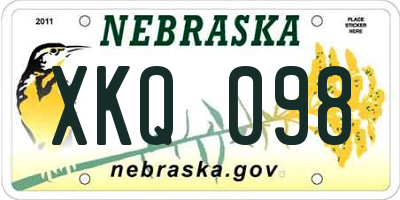 NE license plate XKQ098