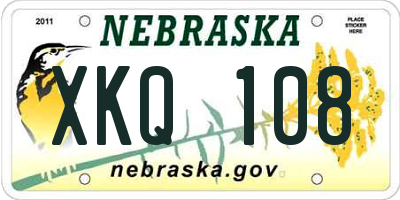 NE license plate XKQ108