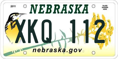 NE license plate XKQ112