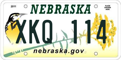 NE license plate XKQ114