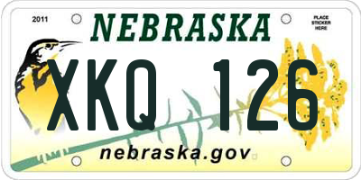 NE license plate XKQ126